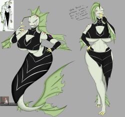 alien alien_girl aquatic ben_10 chaquetrix female fins fish_girl grey_skin huge_breasts nahuelconer piscciss_volann reference_image ripjaws sharp_claws sharp_teeth tagme thick_thighs