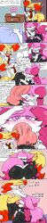 anthro ass big_butt big_penis blush braixen clothing comic duo english_text generation_6_pokemon genitals hi_res huge_butt huge_cock lewdchuu_(artist) long_image maid_uniform male male/male nintendo penis pink_body pokemon pokemon_(species) tall_image text uniform yellow_body