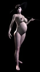 3d alcina_dimitrescu astromons belly big_belly big_breasts breasts capcom female hat mature_female milf mother nipples nude pregnant pregnant_older_female resident_evil