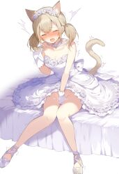 1girls ai_generated azusawa_kohane bed bedroom blonde_hair blush breasts cat_ears cat_tail catgirl cum dress female fingering fingering_pussy fingering_self high_resolution highres masturbation medium_breasts on_bed partially_clothed partially_clothed_female partially_nude partially_undressed project_sekai pussy pussy_ejaculation pussy_juice pussy_juice_drip sitting_on_bed thighs waist wet wet_pussy