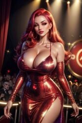 1female 1girls ai_generated ass big_ass big_breasts bimbo bimbo_body breasts busty cleavage cleavage_overflow darkimperium disney female female_only hoop_earrings jessica_rabbit mature mature_body mature_figure mature_woman milf mommy narrow_waist red_hair singer solo solo_female stage tagme tagme_(artist) thick thick_ass thick_thighs thighs voluptuous voluptuous_female who_framed_roger_rabbit wide_hips