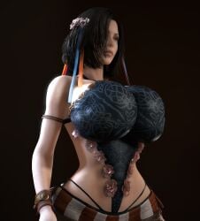 1girls 3d 3d_(artwork) alternate_ass_size alternate_breast_size alternate_costume black_hair breasts_bigger_than_head clothed clothed_female female female_only female_solo gigantic_breasts hips hourglass_figure huge_breasts kate_beckinsale necklace selene_(underworld) slim_waist solo solo_female top_heavy top_heavy_breasts underworld upper_body vaako vampire vampire_girl wide_hips