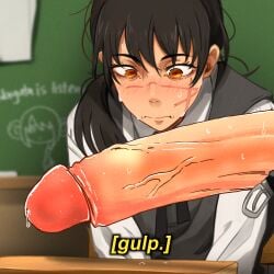 big_penis chainsaw_man denji_(chainsaw_man) edit erect_penis erection female gigantic_penis khyleri looking_at_penis male mitaka_asa penis_awe school_uniform schoolgirl yoru_(chainsaw_man)