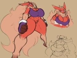 big_breasts blaziken breasts cleavage female furry huge_breasts lyn_(xytora) pokemon pokemon_(species) thick_thighs wide_hips xytora