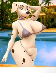 101_dalmatians 3d big_breasts bikini carbiid3 huge_breasts large_breasts perdita wide_hips