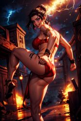 1girls ai_generated ass ass_focus avatar_legends avatar_the_last_airbender azula breasts female fire_nation looking_at_viewer sarella short_hair solo thighs