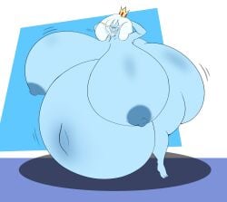 1girls adventure_time ass belly big_ass big_belly big_breasts blue_skin breasts female huge_ass huge_belly huge_breasts hyper_pregnancy ice_queen_(adventure_time) kbeezy52 nipples overweight pregnant white_hair