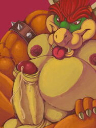 1boy anthro bowser cum furry male male_only mario_(series) nintendo no_humans ragnarokdragon solo teeth tongue