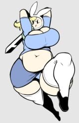 1girls adventure_time adventure_time:_fionna_&_cake angstrom belly big_belly big_breasts blonde_hair breasts chubby chubby_female cleavage fionna_the_human_girl huge_breasts large_belly large_breasts plump solo solo_female solo_focus thick thick_thighs thighs