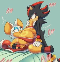 anthro bat bed big_breasts blush breasts clothing cosplay costume duo eulipotyphlan fatal_fury female furniture hedgehog hi_res huge_breasts lueduar mai_shiranui mai_shiranui_(cosplay) male male/female mammal quills_(anatomy) rouge_the_bat sega sex shadow_the_hedgehog snk sonic_(series) sonic_the_hedgehog_(series) text
