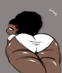 ass black_girl dark-skinned_female dark_lips dark_skin fluffy_hair freckles freckles_on_ass freckles_on_face giygal laying_on_stomach nobi_(giygal) oc original_character