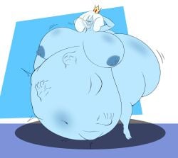 1girls adventure_time ass belly belly_bulge big_ass big_belly big_breasts blue_skin breasts female female_pred huge_ass huge_belly huge_breasts ice_queen_(adventure_time) kbeezy52 nipples same_size_vore vore white_hair