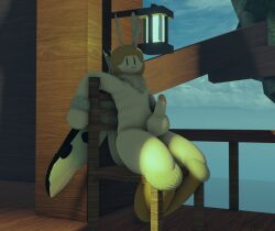 1femboy 3d antennae_(anatomy) chair goofylookin kneehighs lantern large_penis masturbation moth neck_fur nude_male roblox sitting solo_male source_request treehouse w_mouth