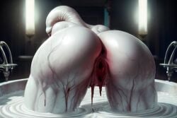 ai_generated ass ass_focus big_ass big_butt cum_bath eyeless female monster pussy veiny