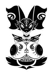 big_breasts breasts bust_portrait delphox delphox_waitress female furry huge_breasts nintendo nipples pokémon_(species) pokemon tagme tribal_tattoo