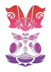 big_breasts breasts bust_portrait delphox delphox_waitress female furry huge_breasts nintendo nipples pokémon_(species) pokemon tagme tribal_tattoo