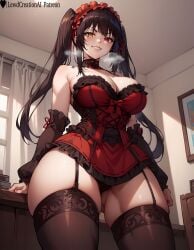 1girls absurd_res ai_generated bedroom big_breasts black_hair blush blush_lines blushing_at_viewer breasts curvy curvy_figure date_a_live dominant dominant_female domination dress female from_below golden_eyes heavy_breathing high_resolution highres lewdcreationsai looking_at_viewer looking_down nipples panties red_dress red_eyes smirk smirking smug smug_face solo solo_female solo_focus standing tagme thick thick_ass thick_legs thick_thighs thigh_highs thighhighs thighs tokisaki_kurumi yellow_eyes