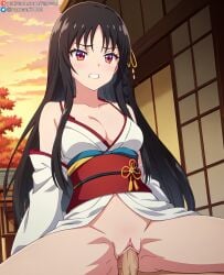 ai_generated anime black_hair classroom_of_the_elite clenched_teeth cowgirl_position horikita_suzune kimono large_breasts penis ranwai red_hair sex stable_diffusion vaginal_penetration vaginal_sex youkoso_jitsuryoku_shijou_shugi_no_kyoushitsu_e