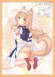 1female 1girl 1girls blonde blonde_female blonde_hair blonde_hair_female clothed_female female female_only girl girl_only green_eyes heels high_heels looking_at_viewer looking_back_at_viewer maple_(sayori) nekopara official_art only_female orange_underwear red_heels sayori_(neko_works) solo solo_female solo_focus tagme