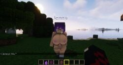 1boy 1futa 3d big_breasts boots erect_nipples erect_penis futa_focus futanari horny_futa human_futa humanoid_penis logen_(logenin16) logenin16 looking_at_viewer male mine-imator minecraft multicolored_eyes nude_futanari outside purple_hair sexmod shika_(uzuna) tagme