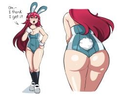 ass bunnysuit itadaki!_seieki marinalfirst nalfirstart red_hair setogaya_mari succubus vampire