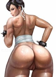 1girls ass back_view blimaxxx breasts bubble_butt cameltoe chun-li digital_drawing_(artwork) female female_only human pussy solo street_fighter