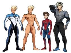 3boys big_cock big_penis fantastic_four flaccid flaccid_penis huge_cock huge_penis human human_only human_torch johnny_storm light-skinned_male light_skin lilprincyvi male male_only marvel muscles muscular muscular_male peter_parker pietro_maximoff quicksilver spider-man spider-man_(series) superhero x-men