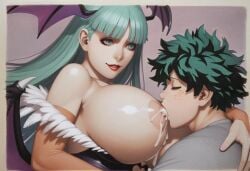 age_difference ai_generated boku_no_hero_academia breast_feeding breast_milking couple couple_(romantic) darkstalkers dreson huge_breasts izuku_midoriya lactating lactating_in_mouth lactation milk milking mommy morrigan_aensland my_hero_academia straight succubus vaginal_penetration