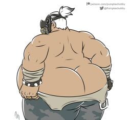 1boy ass big_ass big_butt fat fat_ass fat_butt fat_man huge_ass huge_butt large_ass large_butt mako_rutledge male male_only obese obese_male overwatch overwatch_2 overweight overweight_male pumpkachubby rear_view roadhog solo solo_male thick_ass thick_butt