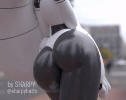 3d 3d_(artwork) 3d_animation 3d_model animated ass ass_cleavage ass_focus ass_shake big_ass big_butt big_thighs butt_crack butt_jiggle metallic_body robot robot_ass robot_girl robot_humanoid sharpy_(sharpybutts) sharpybutts