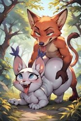 ahe_gao ai_generated ai_hands big_ass big_butt digimon doggy_style gatomon gigantic_ass gigantic_butt hunkbsaa interspecies massive_ass massive_butt nick_wilde rough_sex zootopia