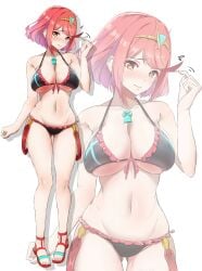 1girls breasts female female_only kanuitichrom nintendo pyra short_hair solo swimsuit xenoblade_(series) xenoblade_chronicles_2