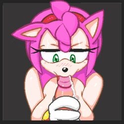 1boy 1girls amy_rose animated anthro big_breasts blush breasts erection fellatio female green_eyes hair hedgehog male oral oral_sex penis pink_hair pixel_art pov precum r-fenrir sega sex sonic_(series) straight