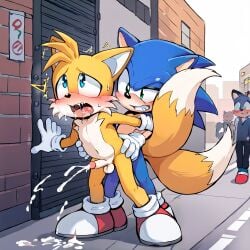 ai_generated anal anal_sex cub cum cum_shot cumming cumshot erection fox fox_boy foxboy furry gay gay_sex hedgehog hi_res male male/male miles_prower miles_tails_prower public public_play public_sex sega sonic_(series) sonic_the_hedgehog sonic_the_hedgehog_(series) stardreamosx stardreamsos tails tails_the_fox yaoi