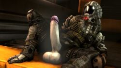 big_penis faceless_male looking_at_penis male mass_effect musky_cock outside presenting_penis quarian redraven52 sitting_down sitting_on_vehicle titanfall