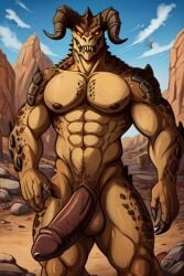 ai_generated big_pecs big_penis deathclaw fallout fallout_4 male male_deathclaw_(fallout) male_only monster muscular muscular_anthro muscular_male nipples pecs penis standing