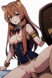 ai_generated brown_hair medium_breasts megumaxx raccoon raphtalia tate_no_yuusha_no_nariagari tea_red_eyes the_rising_of_the_shield_hero