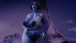 1girls 3d bbw belly big_belly blue_skin breasts cortana fat female halo_(series) microsoft nipples overweight overweight_female solo solo_female swagisnotforyou thick_thighs wide_hips