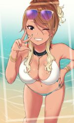 beach bikini izumi_mei looking_at_viewer otsuki38 peace_sign