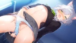 1girls ai_generated belly blush breasts cat_ears catgirl clothed clothing cum female female_focus female_only fingering fingering_pussy fingering_self fingering_under_clothes gray_hair green_eyes high_resolution highres hinomori_shiho masturbating masturbation naked panties partially_clothed partially_clothed_female partially_nude partially_undressed project_sekai pussy pussy_ejaculation pussy_juice pussy_juice_drip school school_uniform schoolgirl small_breasts solo solo_female solo_focus squirting thighs tummy underwear uniform vaginal_insertion vaginal_penetration wet wet_pussy