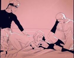 2boys 2girls adult_and_teenager age_difference boruto:_naruto_next_generations breasts clothed_female_nude_male clothed_male_nude_female clothed_sex clothing doggy_style foursome highres missionary_position moaning multiple_boys multiple_girls narusakuart naruto naruto_(series) naruto_shippuden older_female older_male older_man_and_teenage_girl older_woman_and_teenage_boy penis sakura_haruno sex shorts small_breasts swingers time_paradox torn_clothes uncensored uzumaki_naruto vaginal_sex watermark younger_female younger_male