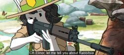 assault_rifle elinor_wonders_why female firearm fn_fal gun rabbit ranger_rabbit