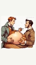 2boys ai ai_generated animated animation ball_belly bellyindulgence big_belly big_gut big_stomach feederism feeding gainer gay huge_belly huge_gut huge_stomach male male/male male_only round_belly tagme video