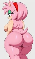 ai_generated amy_rose ass ass_focus ass_grab female female_only giant_breasts huge_ass pear-shaped_figure pixai sonic_(series) sonic_the_hedgehog_(series) wide_hips