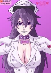 bambietta_basterbine big_breasts bleach bleach:_sennen_kessen-hen bleach:_the_thousand-year_blood_war bleach_brave_souls breast breasts breasts bug_tits cindy_toons collar dog_collar pet pet_collar pet_girl pet_play petgirl purple_eyes purple_hair quincy quincy_(bleach) smug_face sternritter