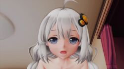 1boy 1girls bed bedroom cowgirl_position cum cum_in_mouth cum_in_pussy cum_inside cum_on_face fellatio handjob kizuna_akari naked pussy reverse_rape small_breasts tagme twin_braids twintails video