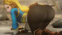 1girls 3d 3d_animation all_fours alternate_version_available animated ass ass_focus ass_shake bent_over big_ass black_pants blonde_hair blue_eyes blue_shirt bottomwear breath_of_the_wild bubble_ass bubble_butt dat_ass elf_ears female female_only footwear gif hair hair_ornament hairclip huge_ass hyrule_warriors long_hair nurico pants pointy_ears princess_zelda seductive seductive_look seductive_smile shaking_butt shirt shoes solo solo_female swaying swaying_ass the_legend_of_zelda topwear wiggling_ass zelda_(breath_of_the_wild) zelda_(hyrule_warriors)