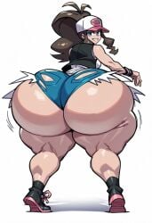 ai_generated big_ass gigantic_ass gvukub hilda_(pokemon) huge_ass nintendo pokemon thick_thighs wide_hips wobbling_ass