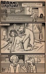 back_to_the_future barefoot comic_style dirtymind doggy_style emmett_brown feet interspecies lorraine_baines marty_mcfly milf mounted mounted_by_dog mounted_from_behind on_bed vintage zoophilia