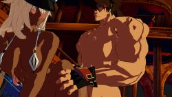 1boy 1girls 3d ahegao_face arc_system_works black_body breasts doggy_style faceless_male family_sex fucked_from_behind fucked_silly grabbing_ass guilty_gear guilty_gear_strive happy_sex incest lolikill looking_at_another muscular nude_male_clothed_female ramlethal_valentine sol_badguy swimsuit